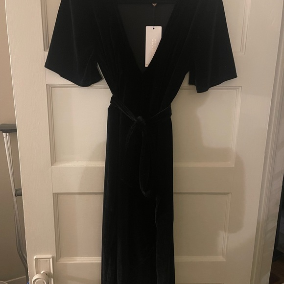 NWT // Club L London Plunge Neck Velvet Wrap Dress US 10 - Picture 5 of 6